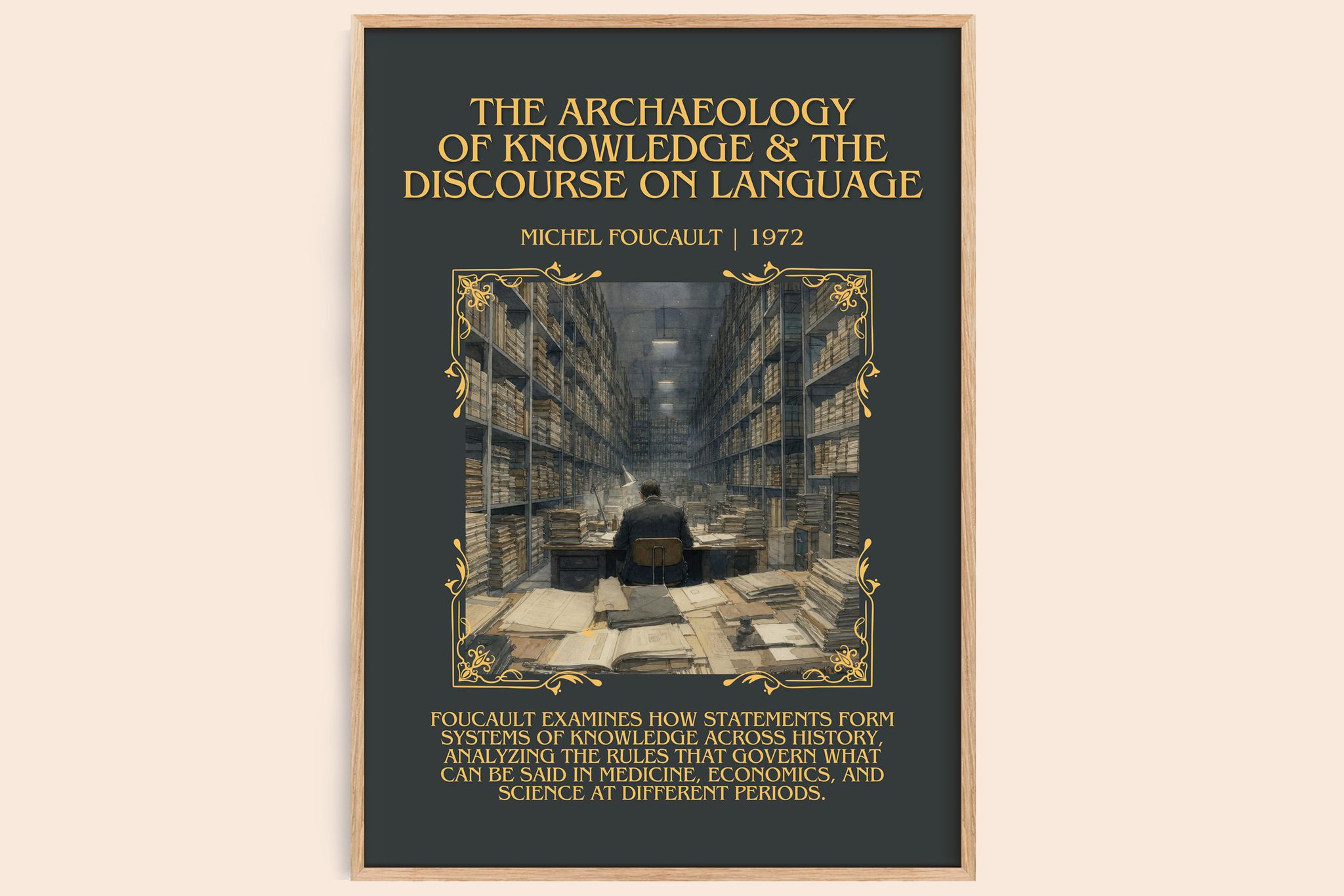 The archaeology of knowledge & The discourse on language Minimalist Book Poster by Michel Foucault