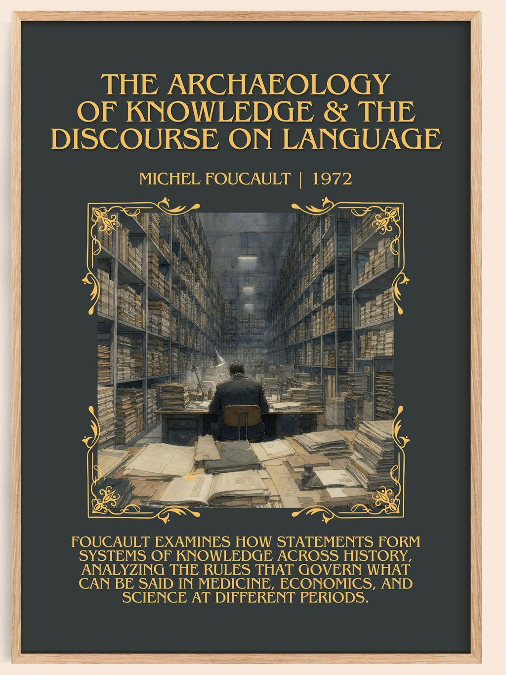 The archaeology of knowledge & The discourse on language Minimalist Book Poster by Michel Foucault – book poster