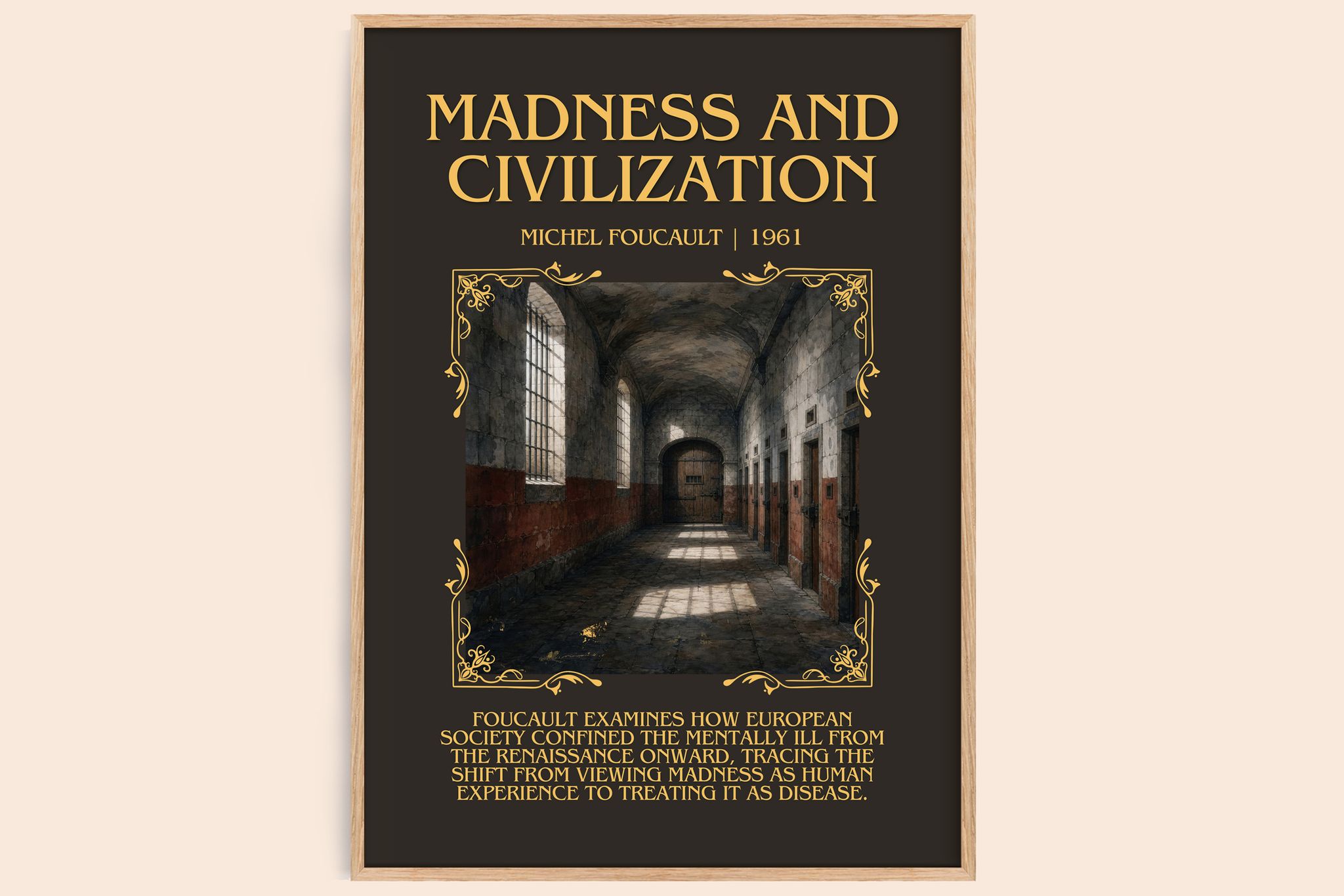 Madness and Civilization Minimalist Book Poster by Michel Foucault