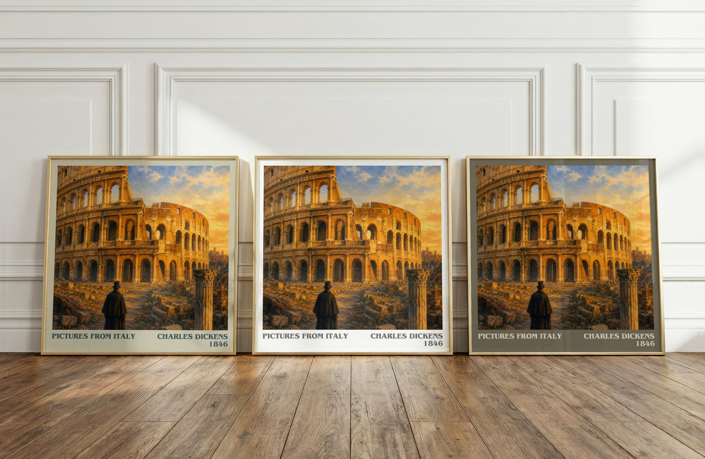 Pictures From Italy literary art print colour and style options – Charles Dickens book art