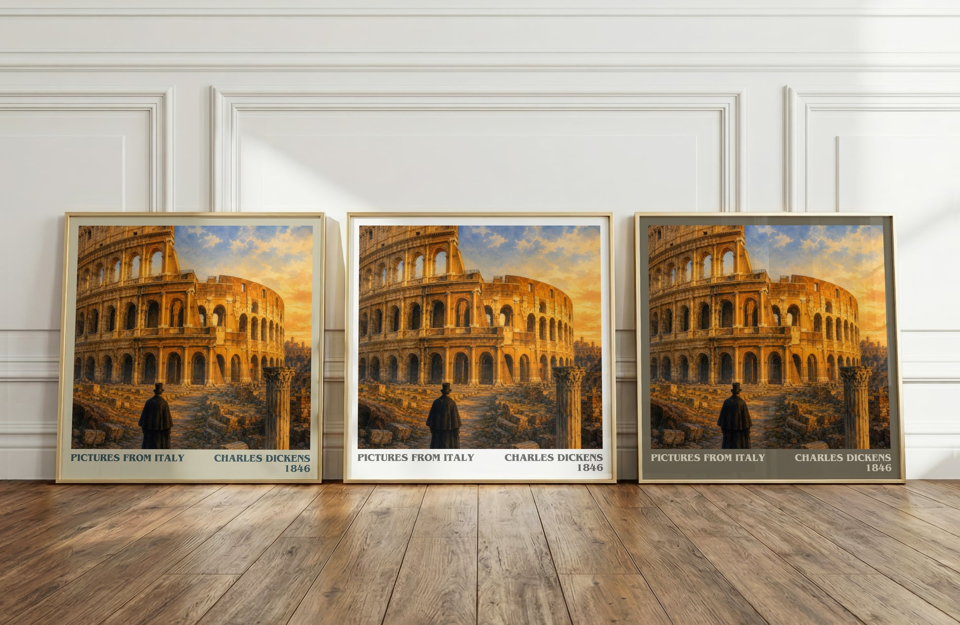Pictures From Italy literary art print colour and style options – Charles Dickens book art