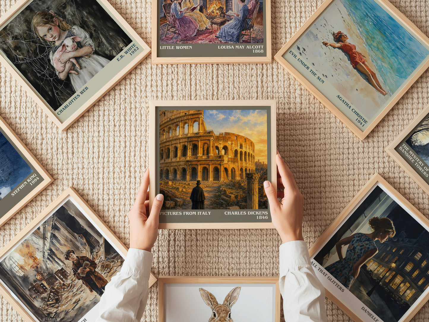 Pictures From Italy literary book poster framed on wall – non fiction wall art