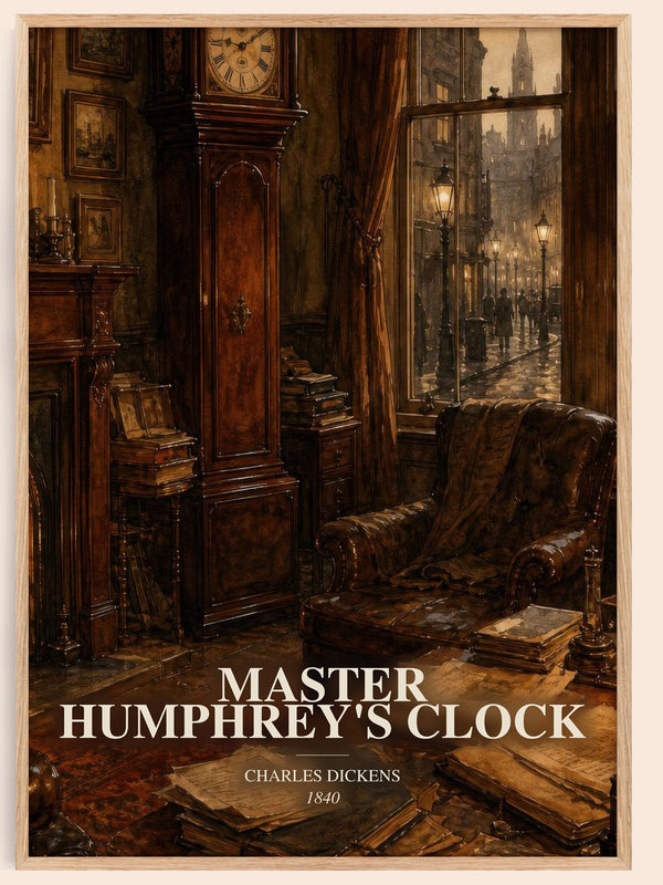 Master Humphrey'S Clock watercolour book poster by Charles Dickens – framed literary art print