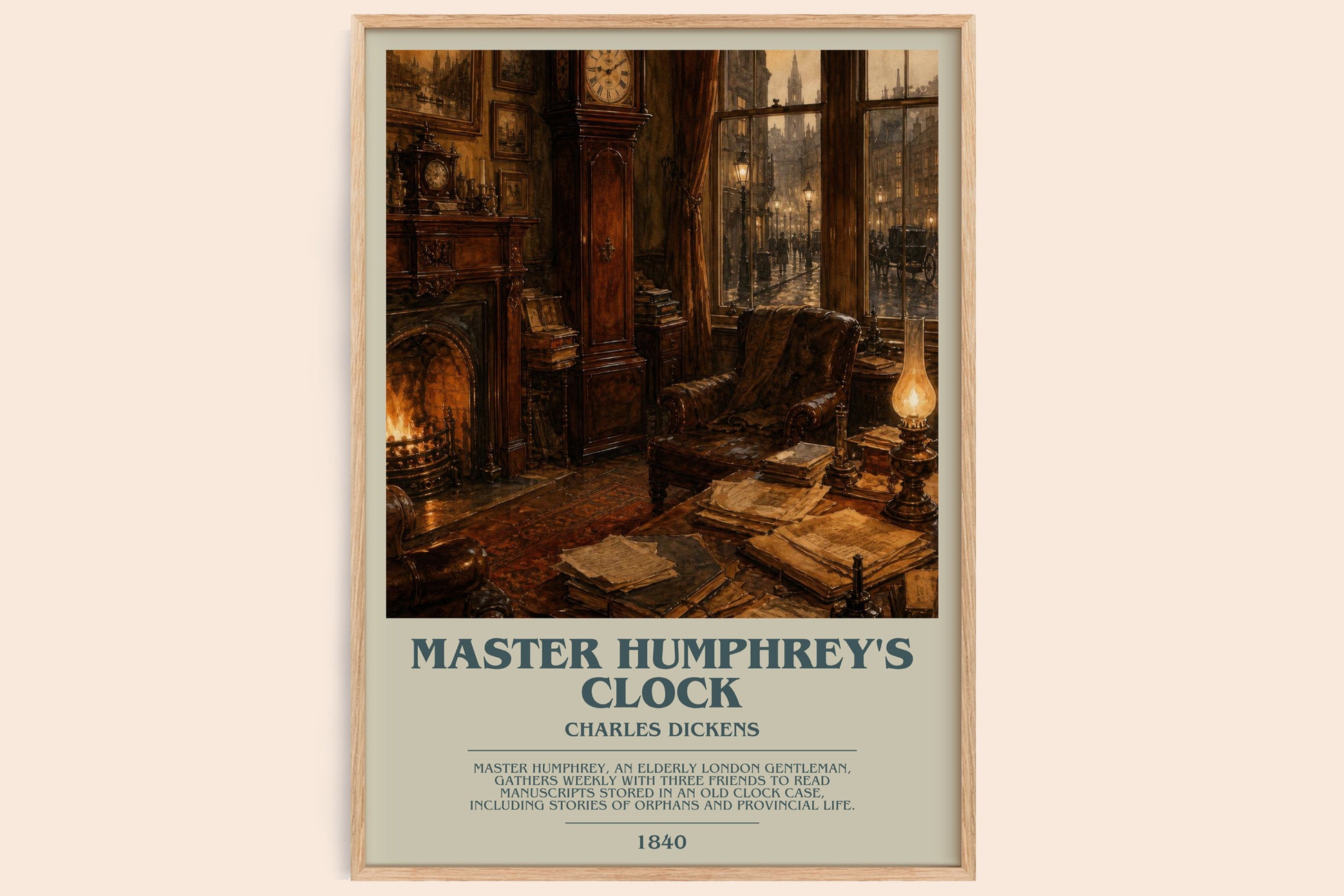 Master Humphrey'S Clock bookish book poster by Charles Dickens – framed literary art print