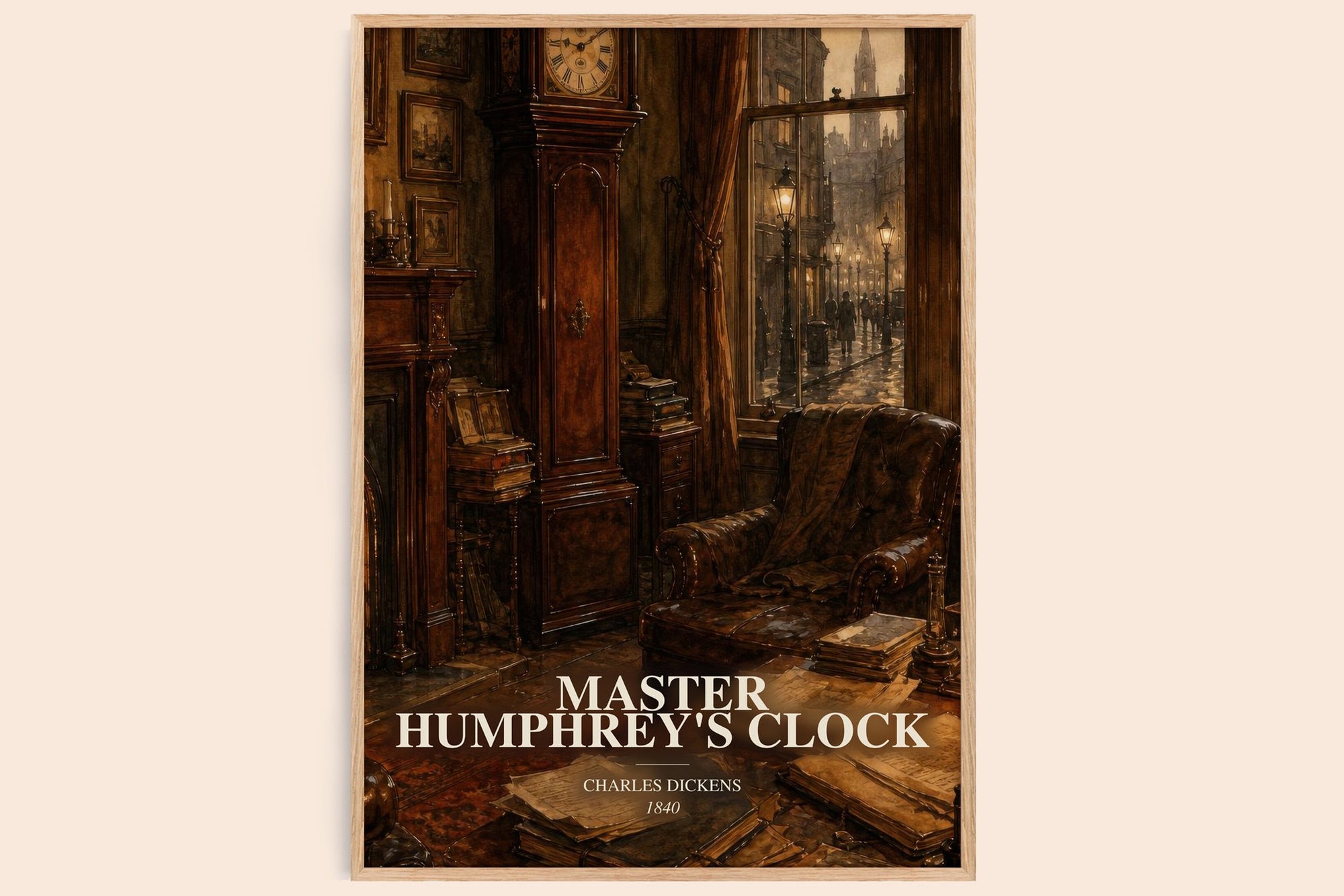 Master Humphrey'S Clock watercolour book poster by Charles Dickens – framed literary art print