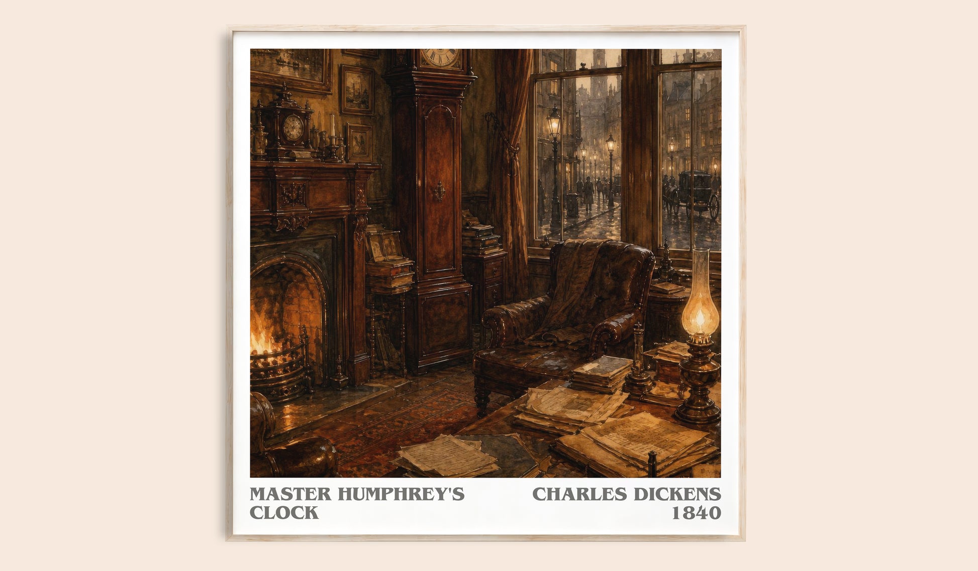 Master Humphrey'S Clock literary book poster by Charles Dickens – framed literary art print