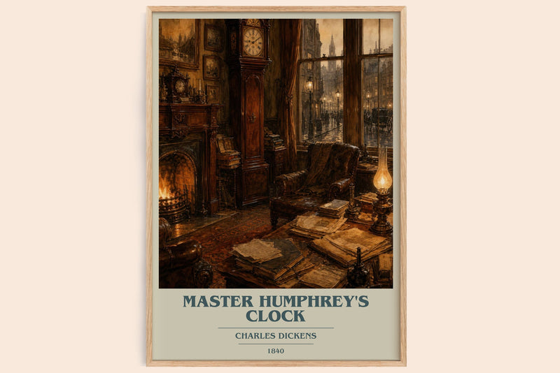 Master Humphrey'S Clock book cover book poster by Charles Dickens – framed literary art print