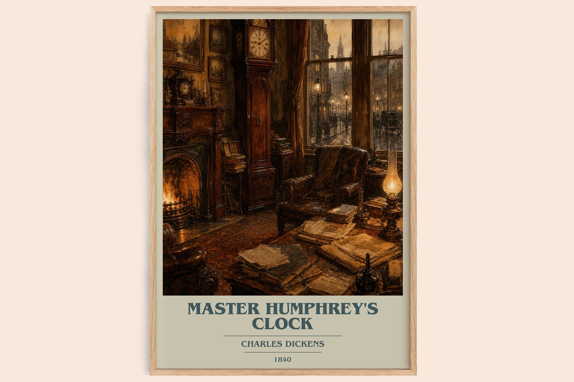 Master Humphrey'S Clock book cover book poster by Charles Dickens – framed literary art print