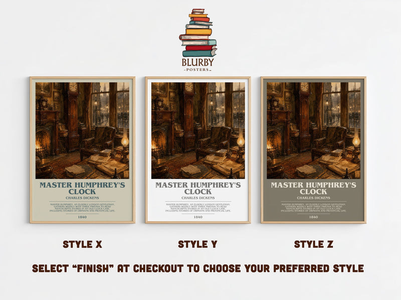 Master Humphrey'S Clock bookish print in frame leaning in hallway – classic literature wall art