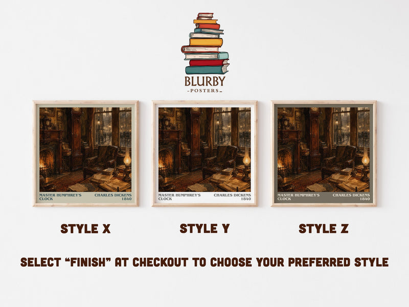 Master Humphrey'S Clock literary print in frame leaning in hallway – classic literature wall art