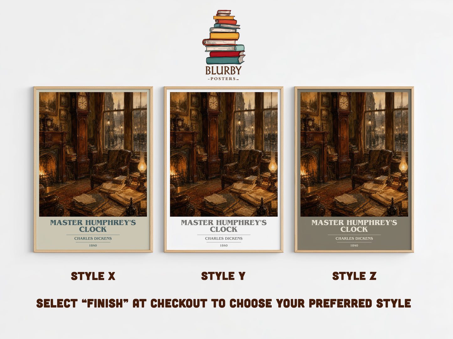 Master Humphrey'S Clock book cover print in frame leaning in hallway – classic literature wall art
