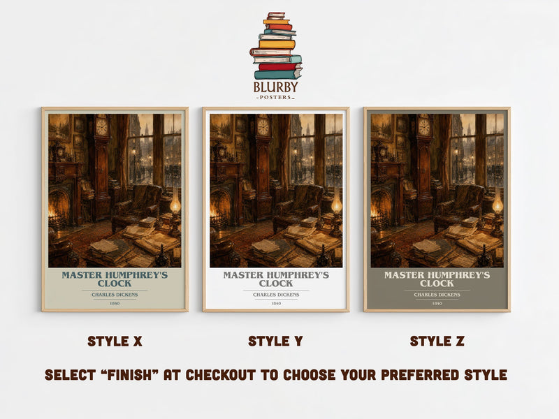 Master Humphrey'S Clock book cover print in frame leaning in hallway – classic literature wall art