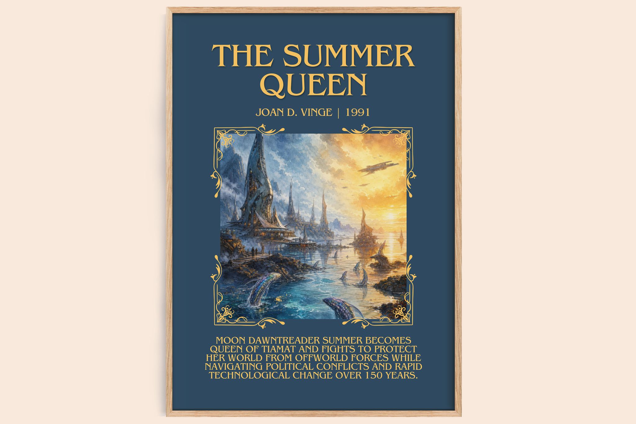 The Summer Queen Minimalist Book Poster by Joan D. Vinge