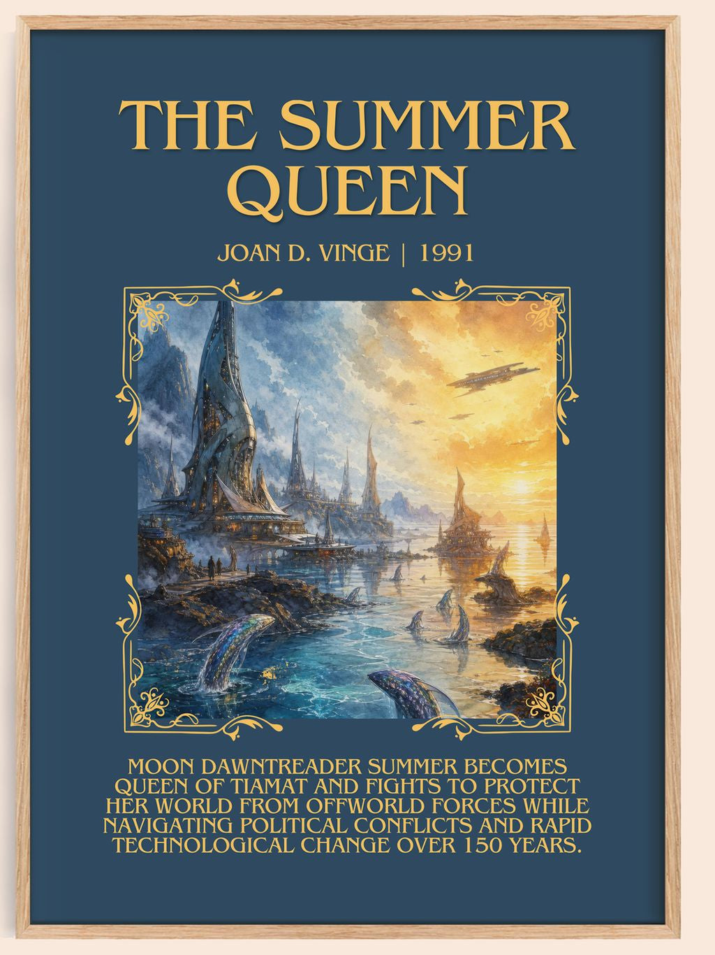 The Summer Queen Minimalist Book Poster by Joan D. Vinge – book poster