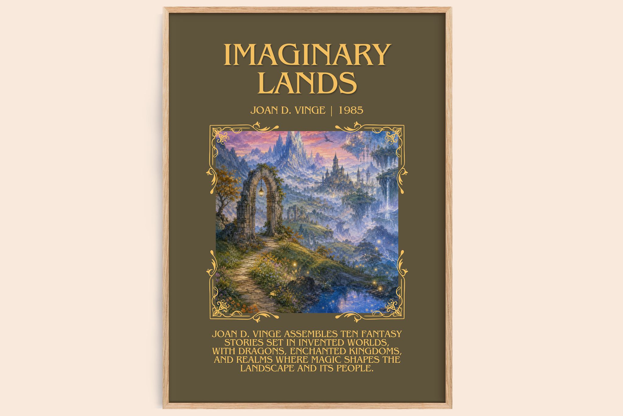Imaginary Lands Minimalist Book Poster by Joan D. Vinge