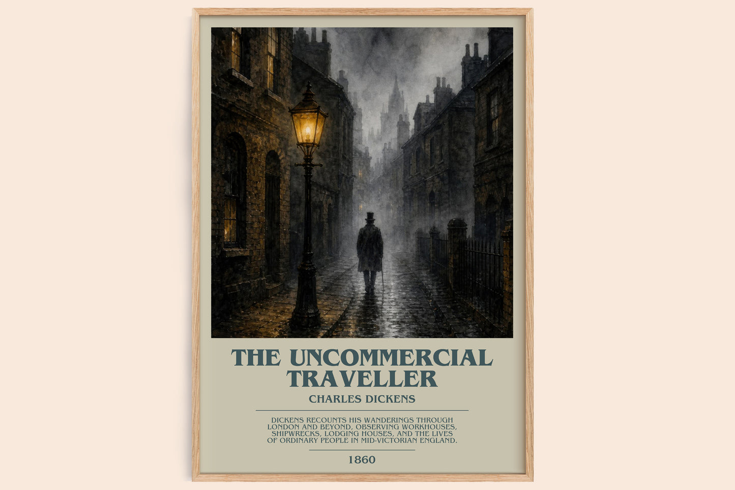 The Uncommercial Traveller bookish book poster by Charles Dickens – framed literary art print