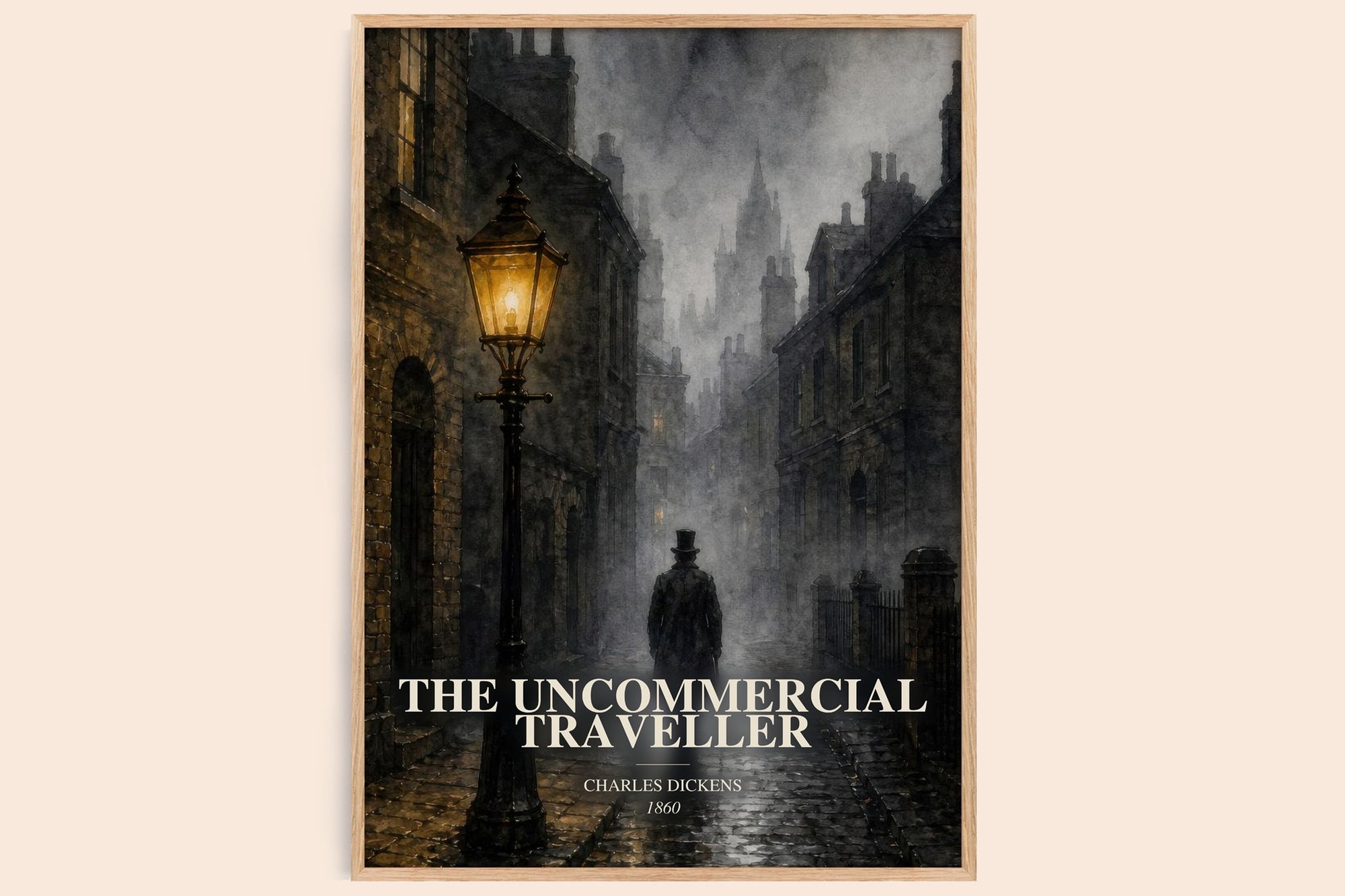 The Uncommercial Traveller watercolour book poster by Charles Dickens – framed literary art print