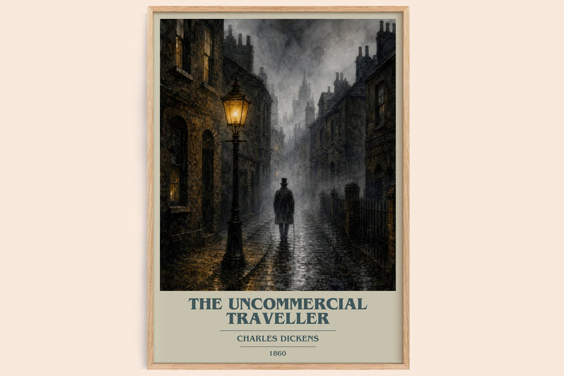 The Uncommercial Traveller book cover book poster by Charles Dickens – framed literary art print