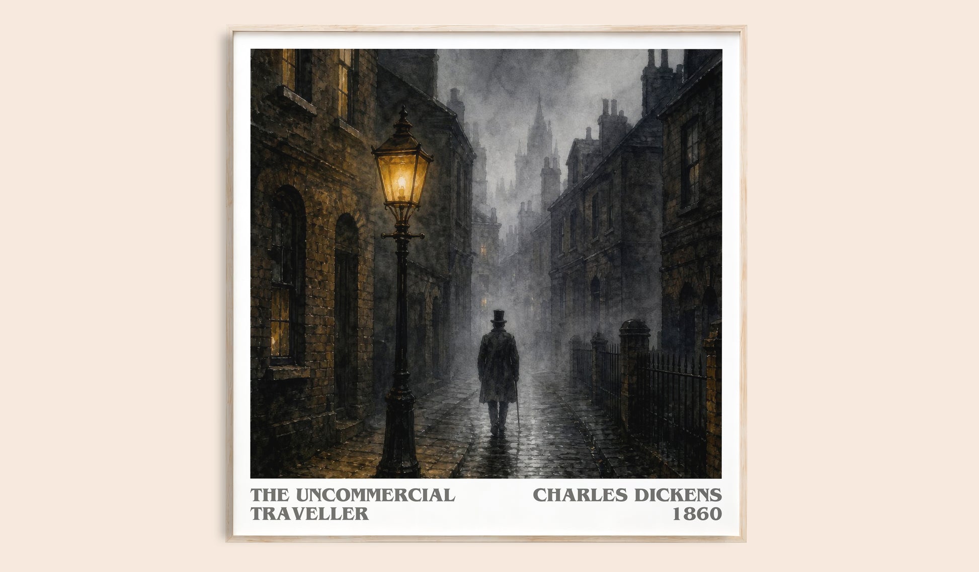 The Uncommercial Traveller literary book poster by Charles Dickens – framed literary art print