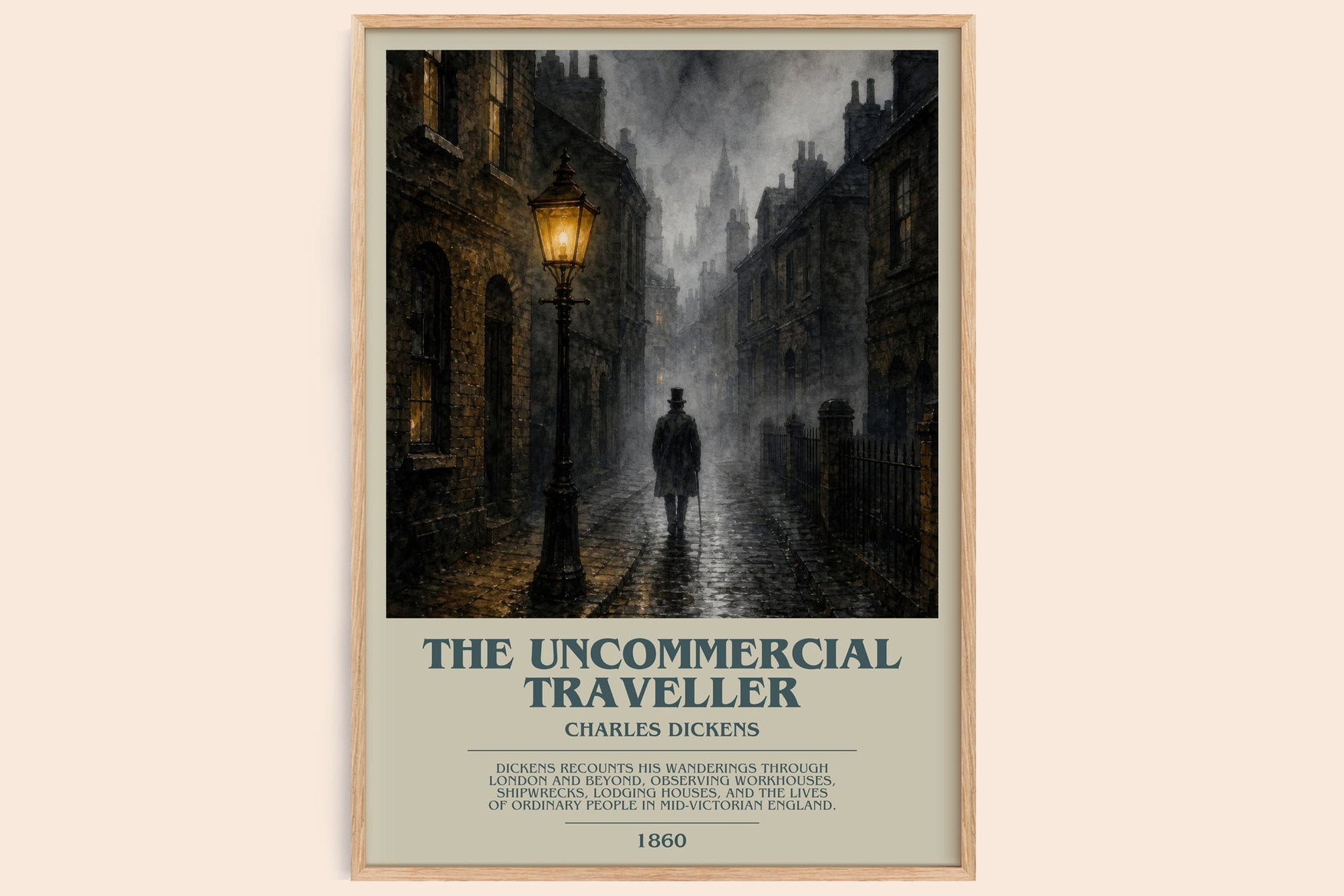 The Uncommercial Traveller bookish book poster by Charles Dickens – framed literary art print