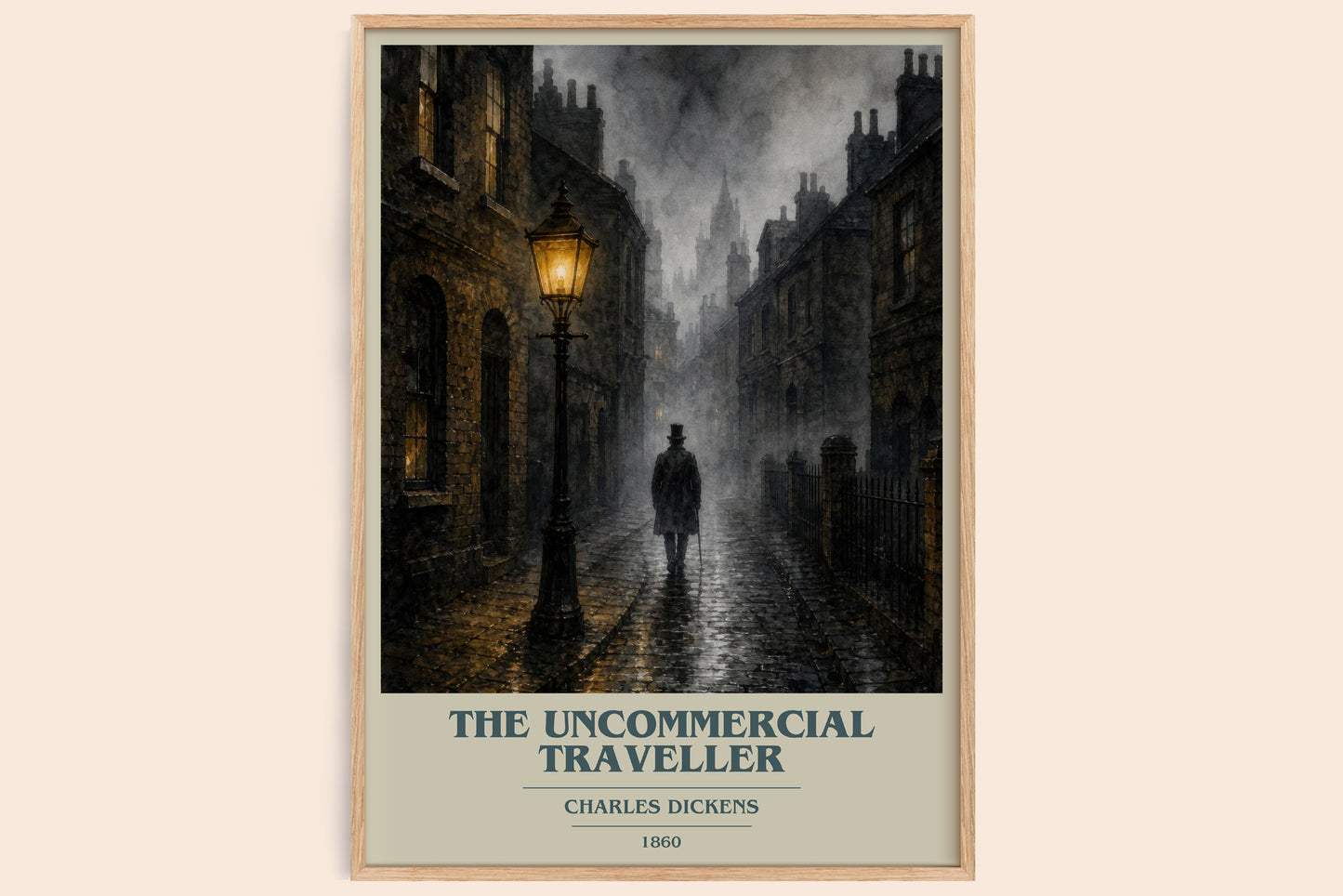 The Uncommercial Traveller book cover book poster by Charles Dickens – framed literary art print