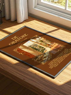 De oratore Minimalist Book Poster by Cicero – print on a sunlit desk