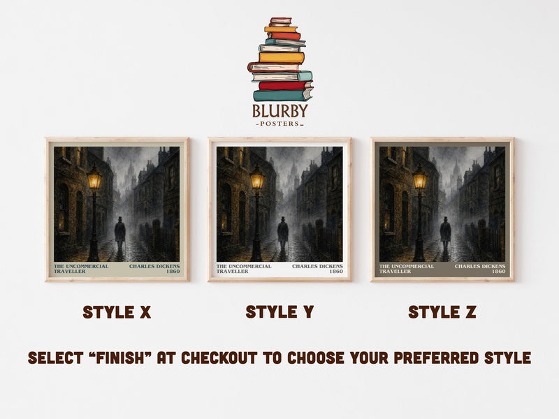 The Uncommercial Traveller literary print in frame leaning in hallway – classic literature wall art