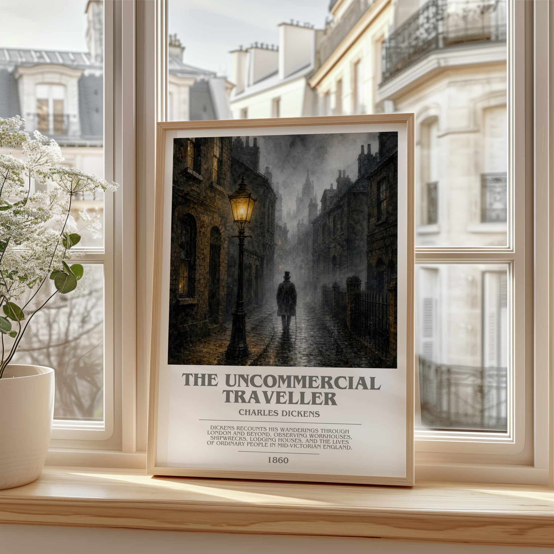 The Uncommercial Traveller bookish poster colour and style options – Charles Dickens book art
