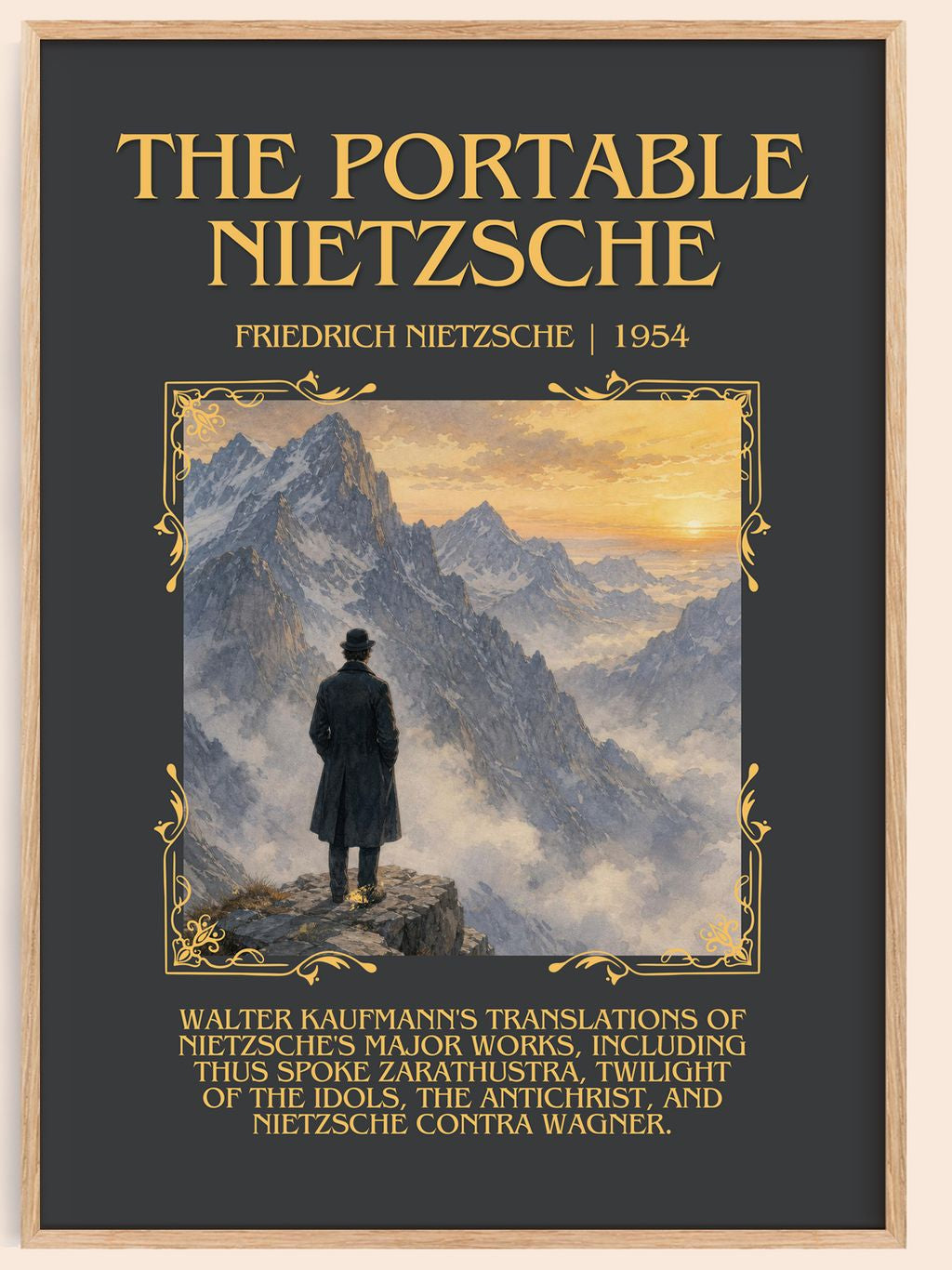 The portable Nietzsche Minimalist Book Poster by Friedrich Nietzsche – book poster