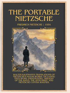 The portable Nietzsche Minimalist Book Poster by Friedrich Nietzsche – book poster