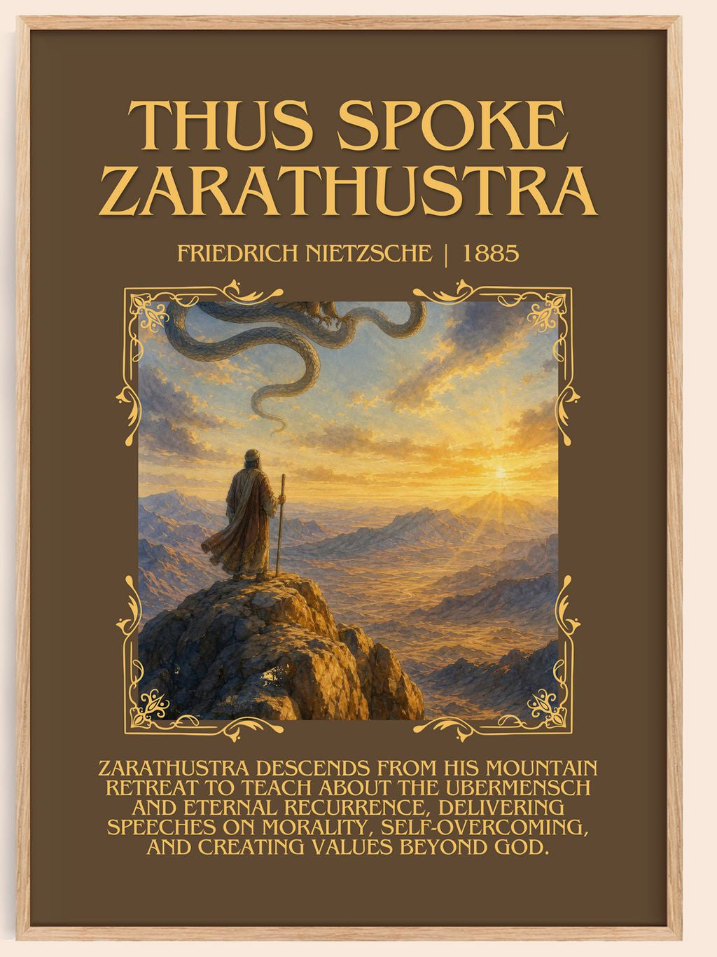 Thus Spoke Zarathustra Minimalist Book Poster by Friedrich Nietzsche – book poster