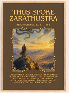 Thus Spoke Zarathustra Minimalist Book Poster by Friedrich Nietzsche – book poster