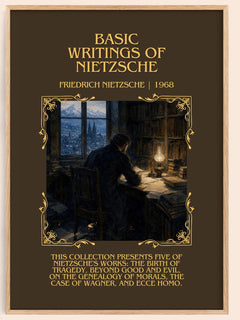 Basic writings of Nietzsche Minimalist Book Poster by F. Nietzsche – book poster