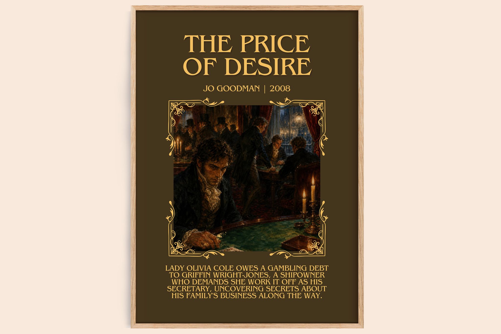 The Price of Desire Minimalist Book Poster by Jo Goodman
