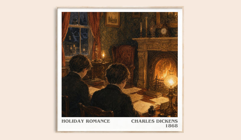 Holiday Romance literary book poster by Charles Dickens – framed literary art print