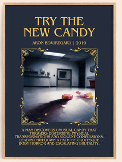 Try the New Candy Minimalist Book Poster by Aron Beauregard – book poster
