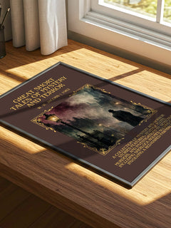 Great Short Tales of Mystery and Terror Minimalist Book Poster by W. W. Jacobs – print on a sunlit desk