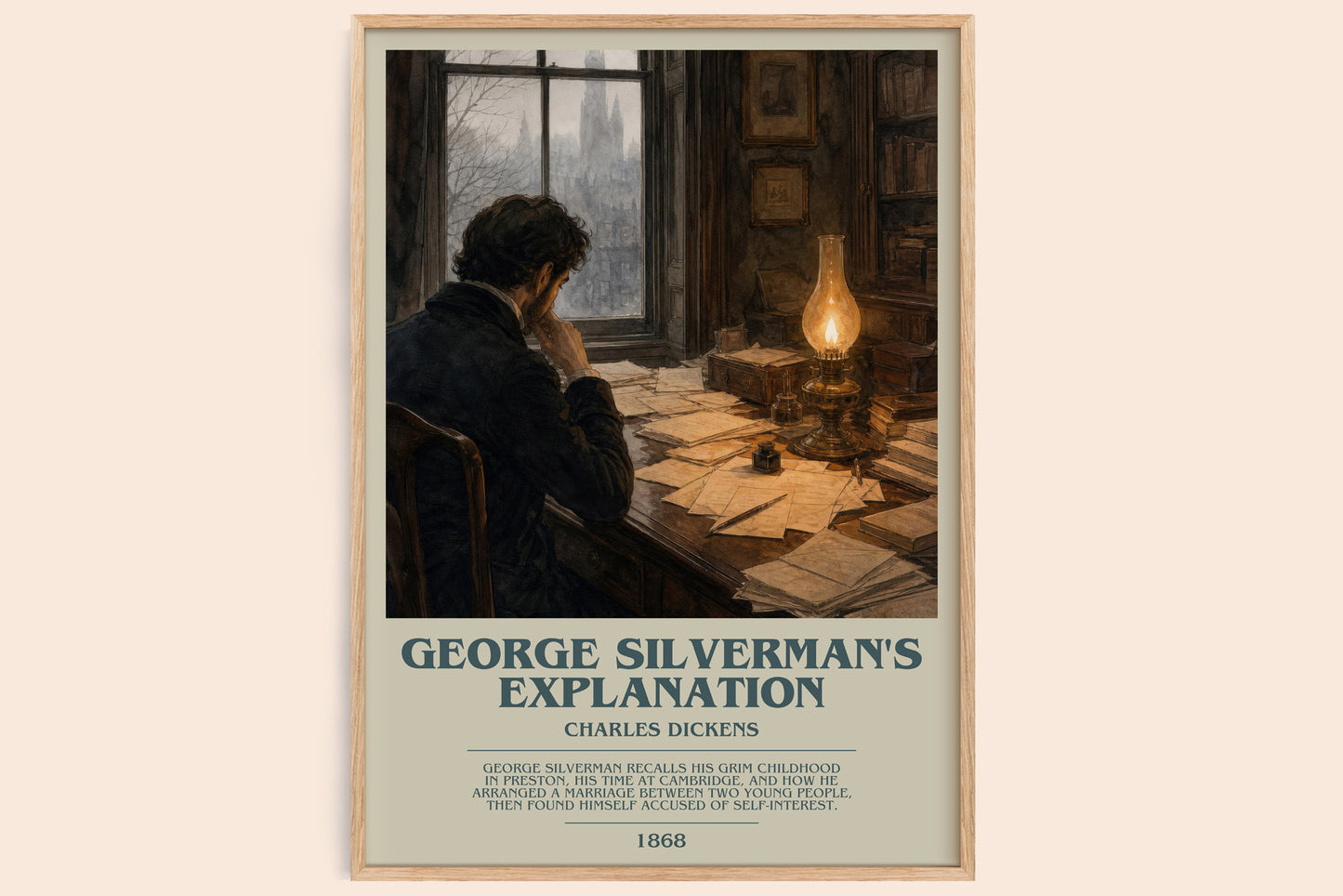 George Silverman'S Explanation bookish book poster by Charles Dickens – framed literary art print