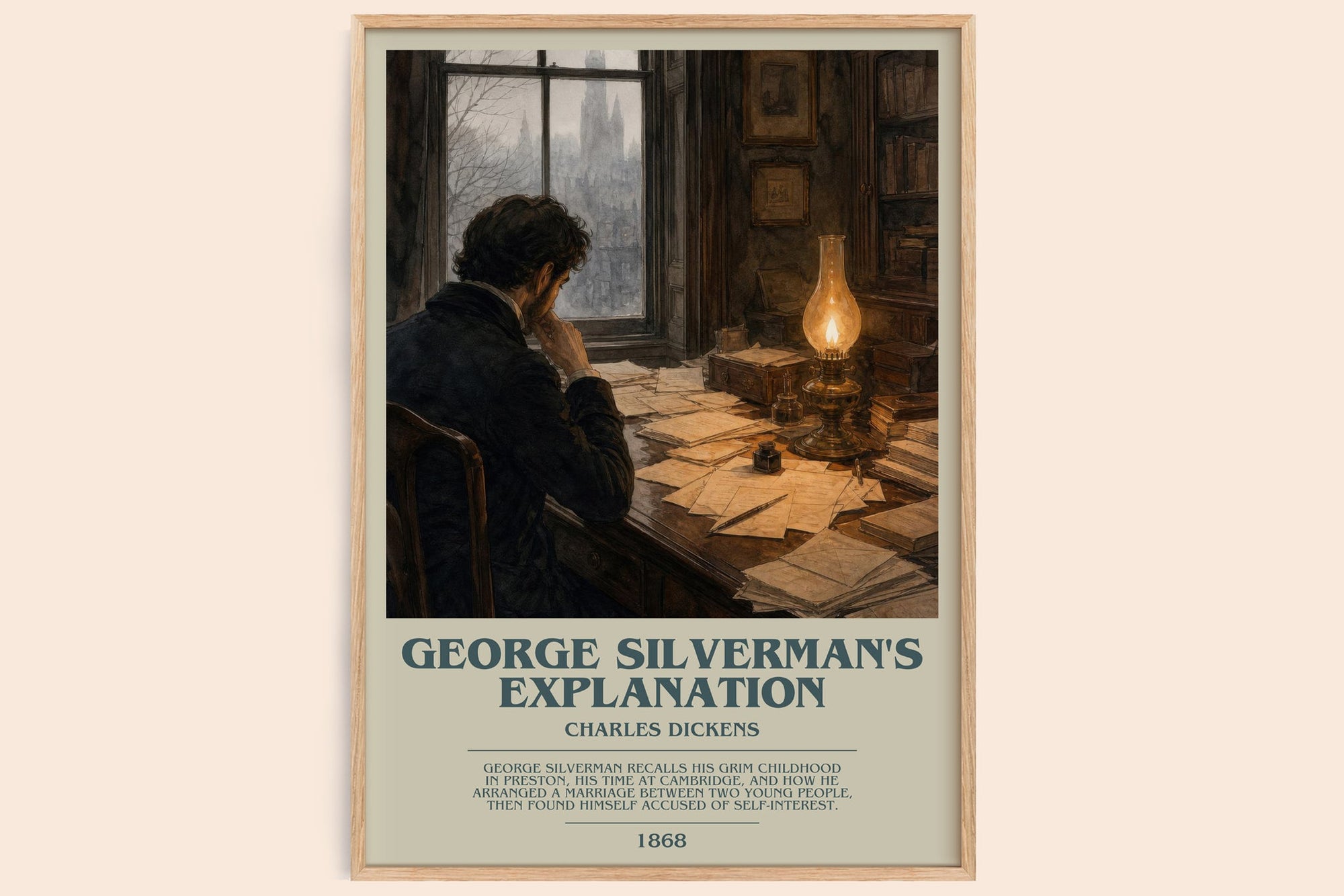 George Silverman'S Explanation bookish book poster by Charles Dickens – framed literary art print