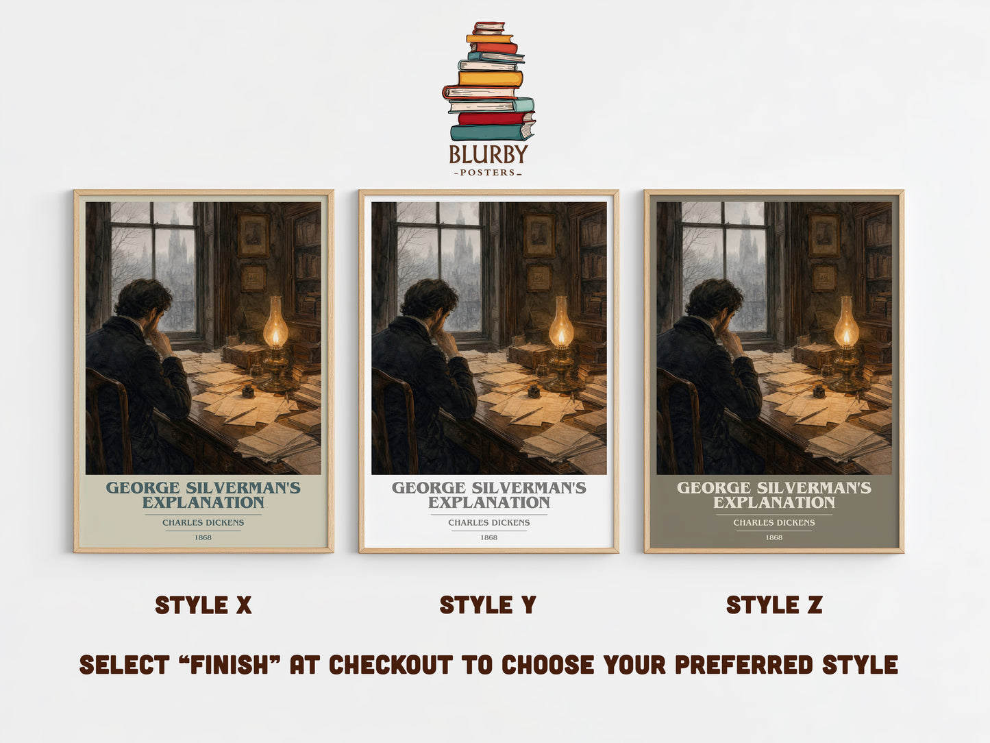 George Silverman'S Explanation book cover print in frame leaning in hallway – classic literature wall art