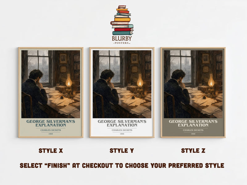 George Silverman'S Explanation book cover print in frame leaning in hallway – classic literature wall art