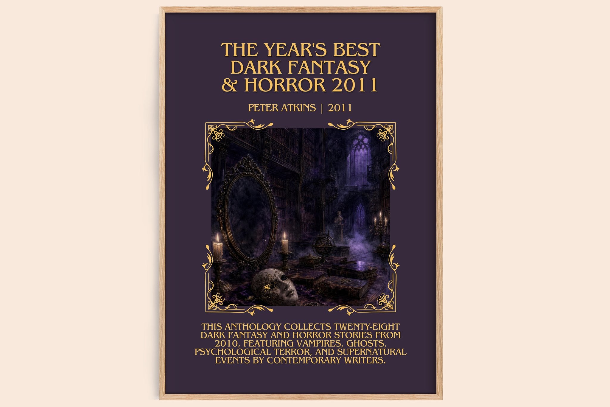 Year's Best Dark Fantasy & Horror 2011 Minimalist Book Poster by Peter Atkins
