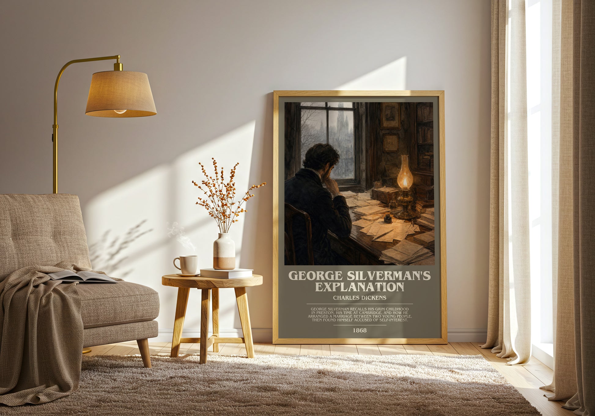 George Silverman'S Explanation bookish print on bookshelf – Charles Dickens fan gift