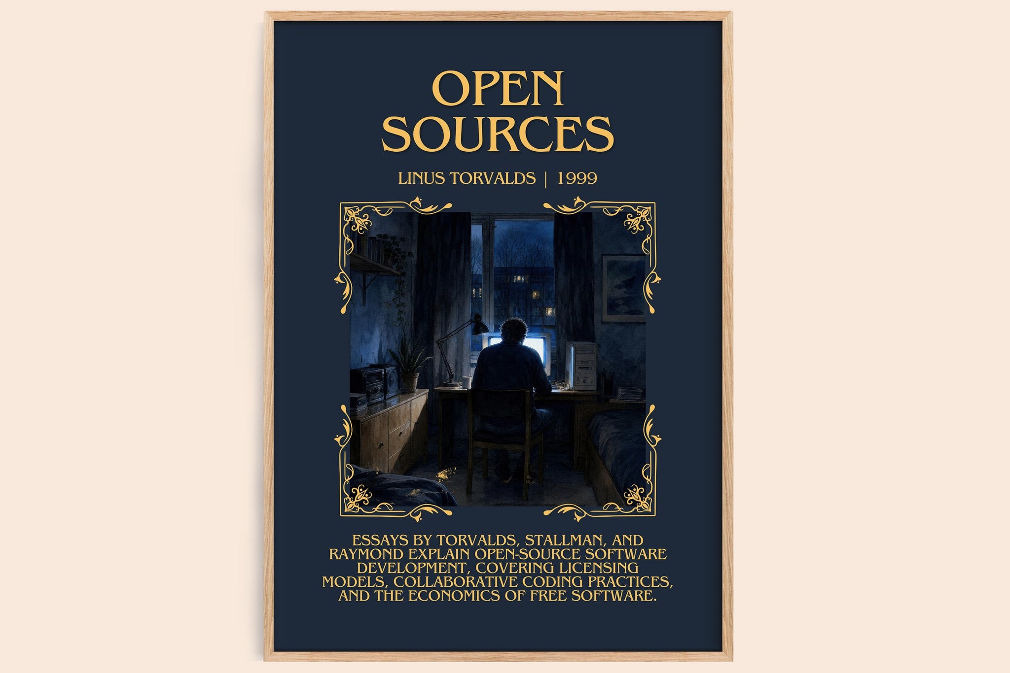 Open sources Minimalist Book Poster by Linus Torvalds