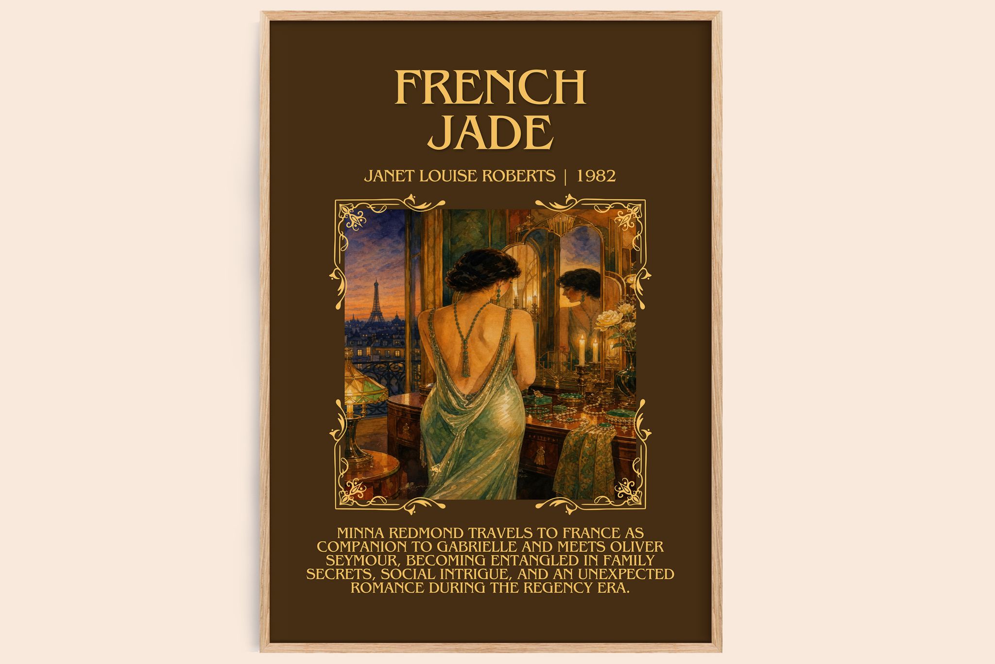 French Jade Minimalist Book Poster by Janet Louise Roberts