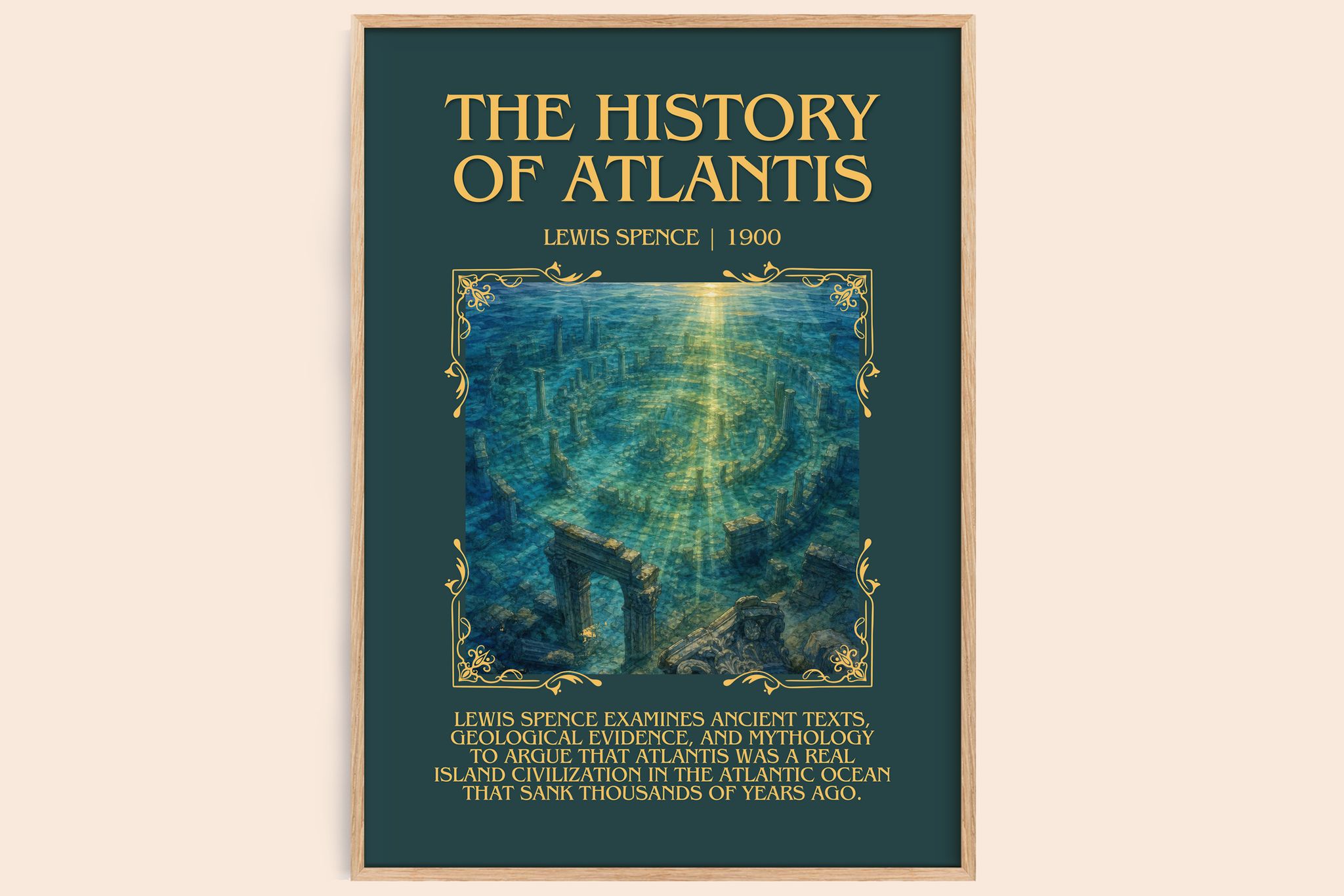 The history of Atlantis Minimalist Book Poster by Lewis Spence