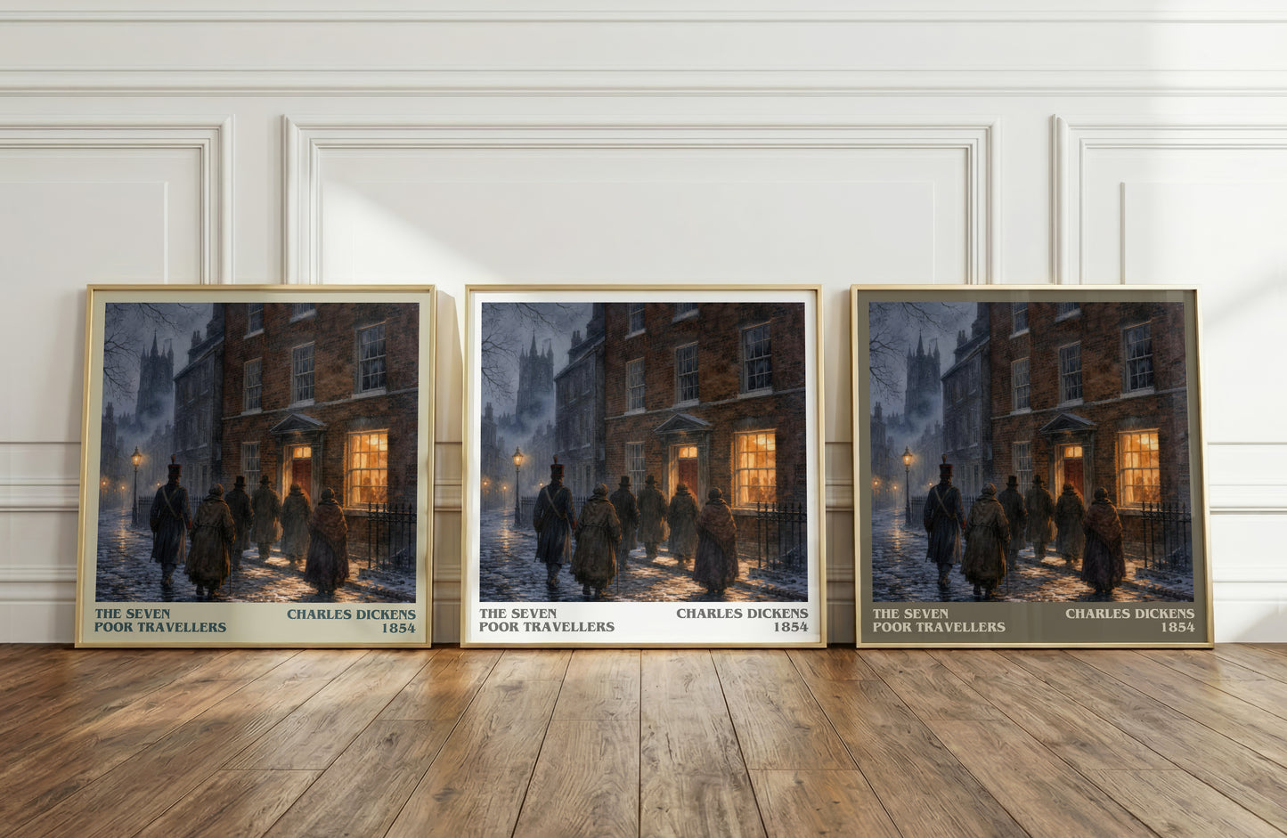 The Seven Poor Travellers literary art print colour and style options – Charles Dickens book art