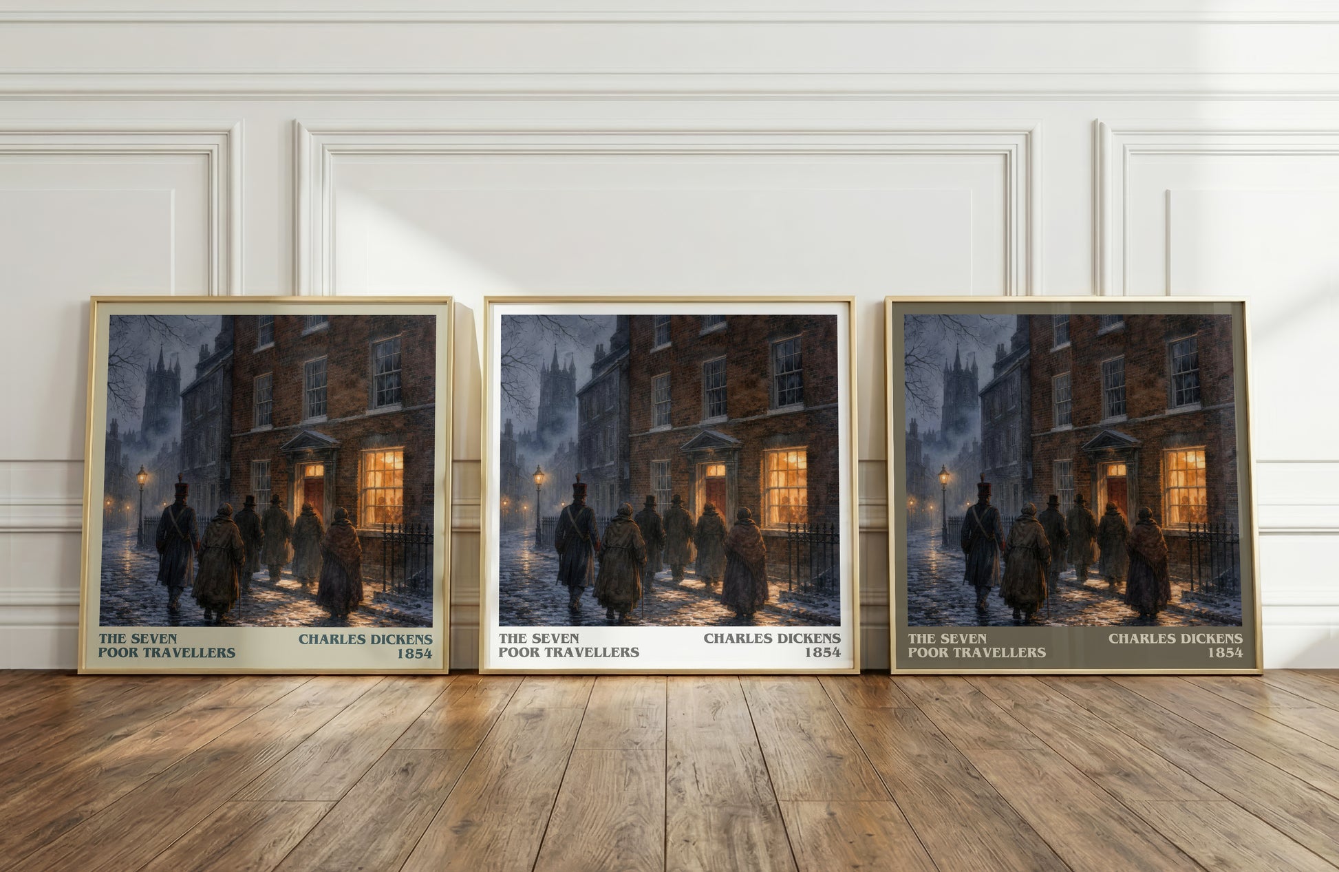 The Seven Poor Travellers literary art print colour and style options – Charles Dickens book art