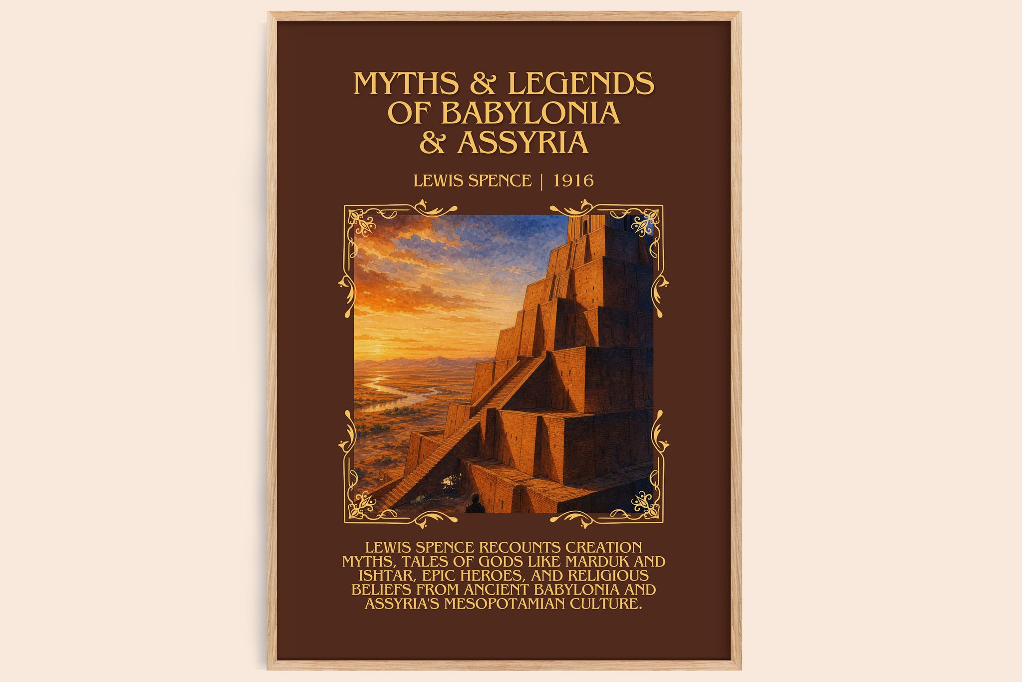 Myths & legends of Babylonia & Assyria Minimalist Book Poster by Lewis Spence
