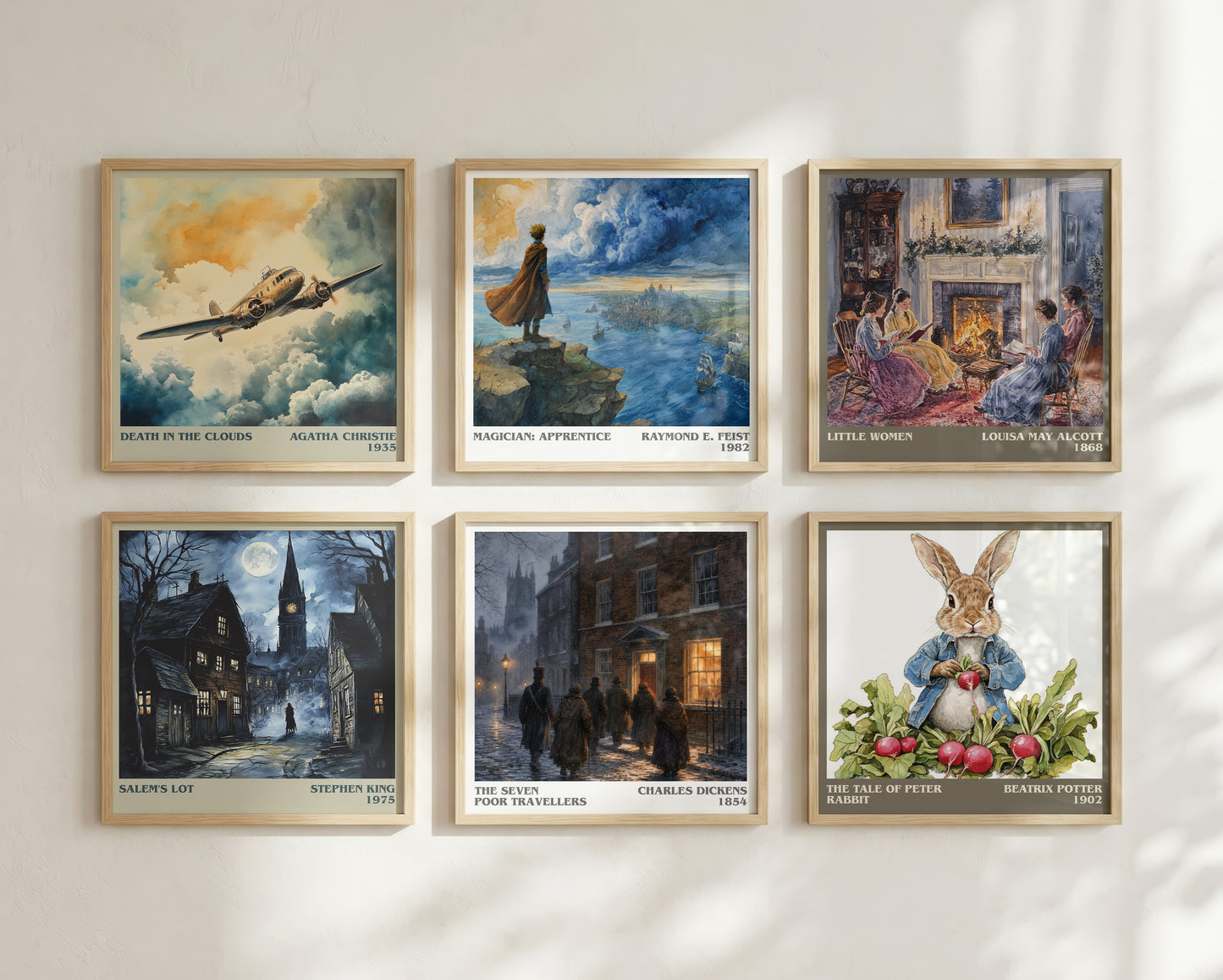 The Seven Poor Travellers literary print framed by window – literary home decor